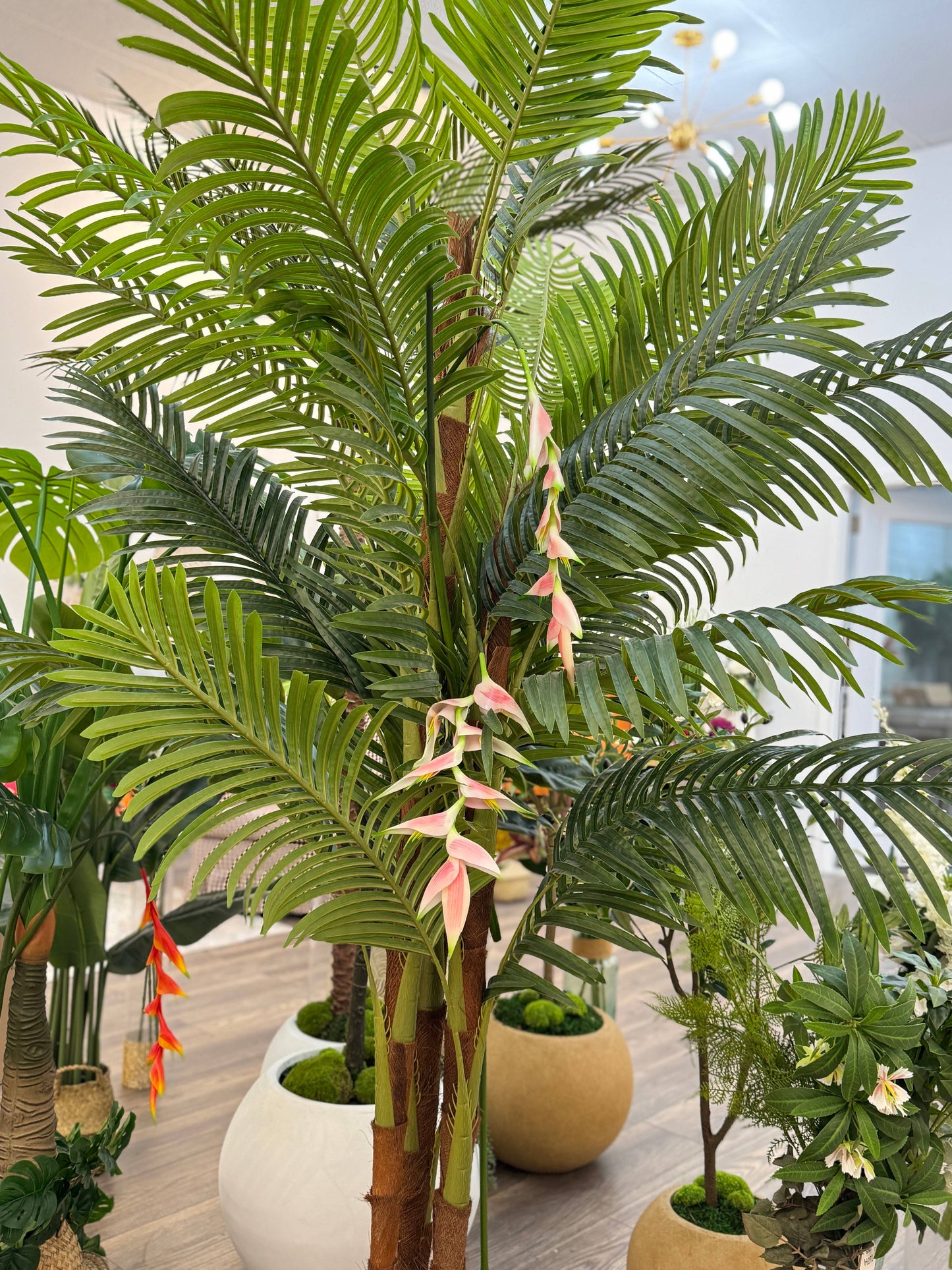 38"-Faux Large Hanging Heliconia
