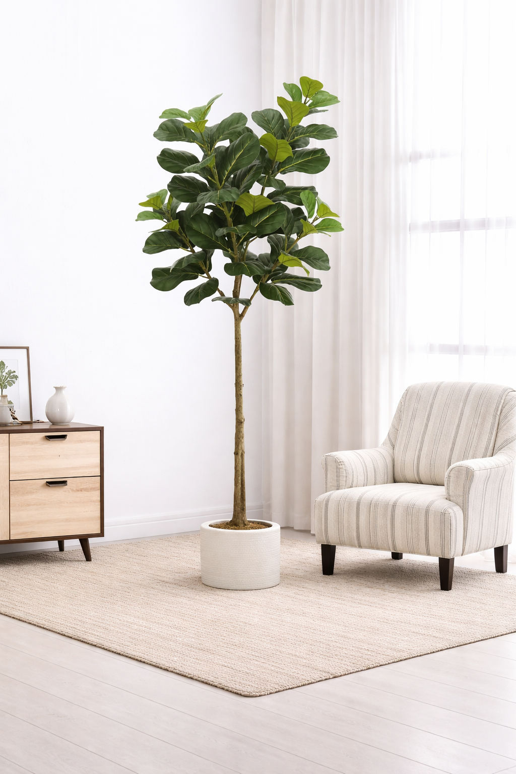 Textured Ceramic-Look Planter (High-Quality Plastic)