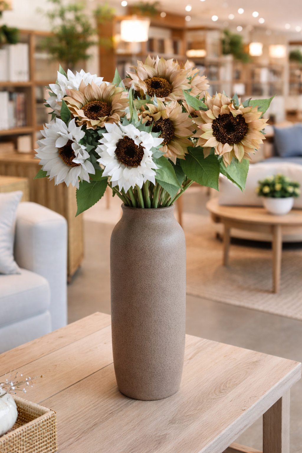 27.5"-Lux Collection-Moisturized Real Touch Sunflower Stem