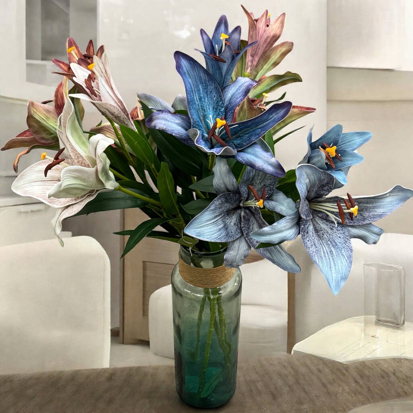 34.5"-Elegant 9" Large Bloom Lily-3 Flowers per stem
