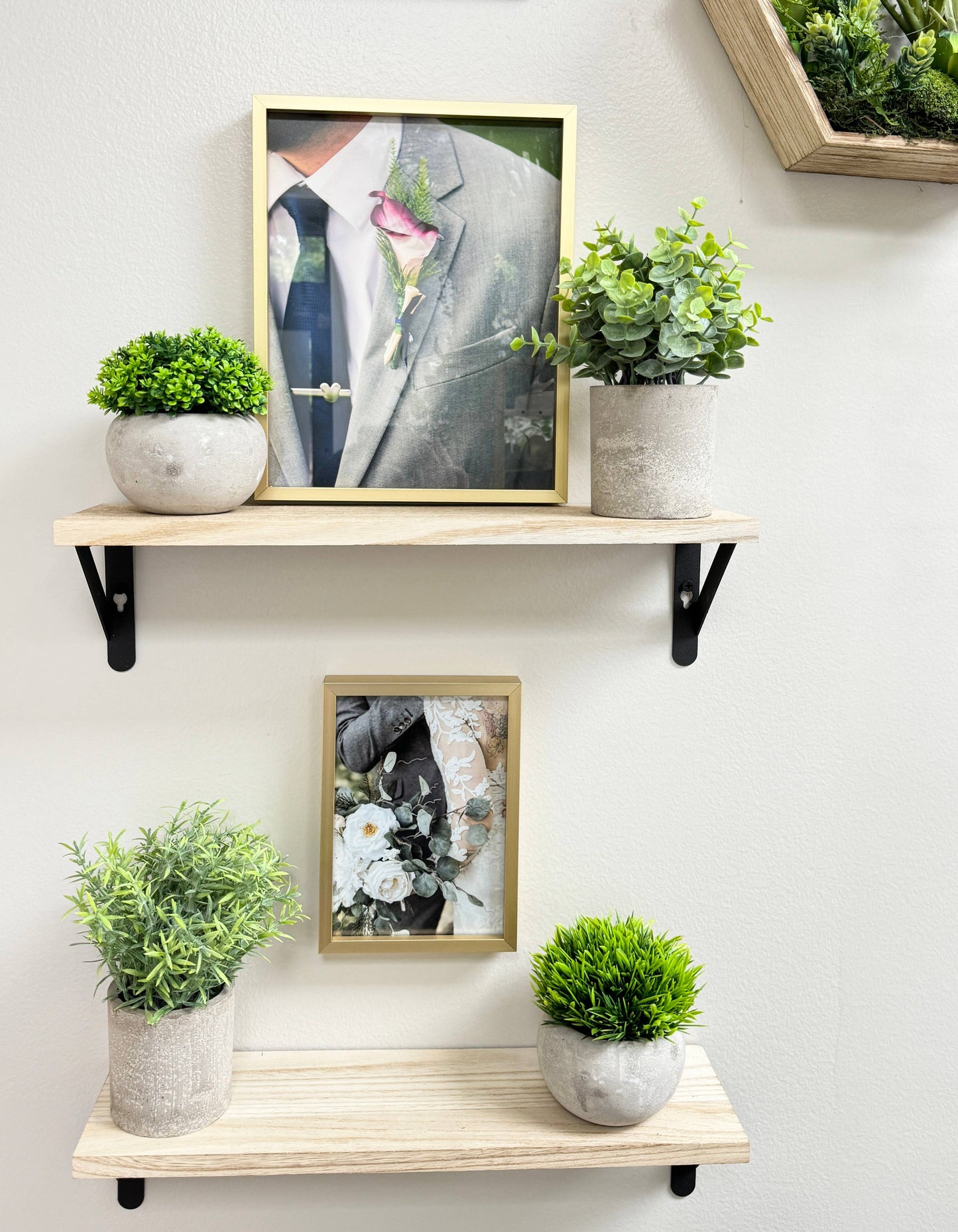 Set of 4 Quality Artificial Potted Plants Rustic
