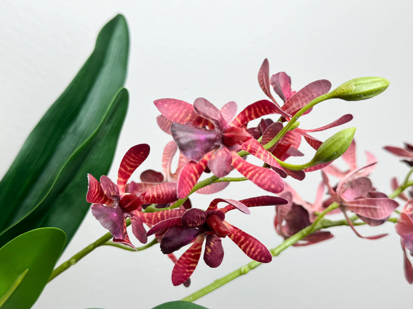 17"Artificial Arachnis Orchid Real Touch Leaves