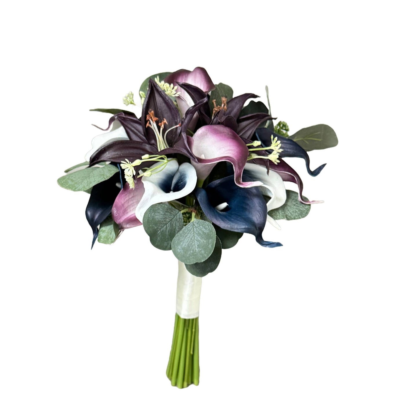 Pack of 10-Lifelike Real Touch Calla lily-Navy Collection
