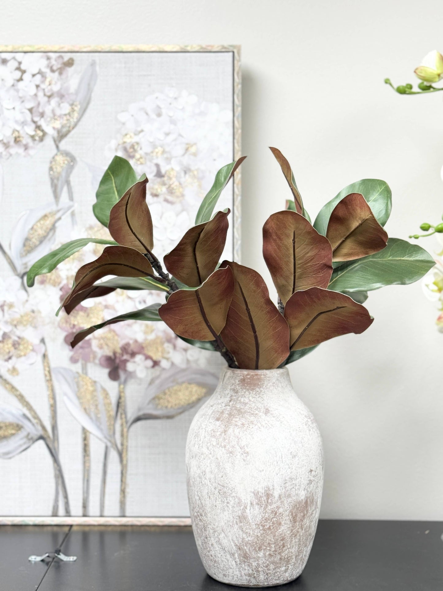 22"Ultra realistic Real Touch Magnolia Stem-10 leaves