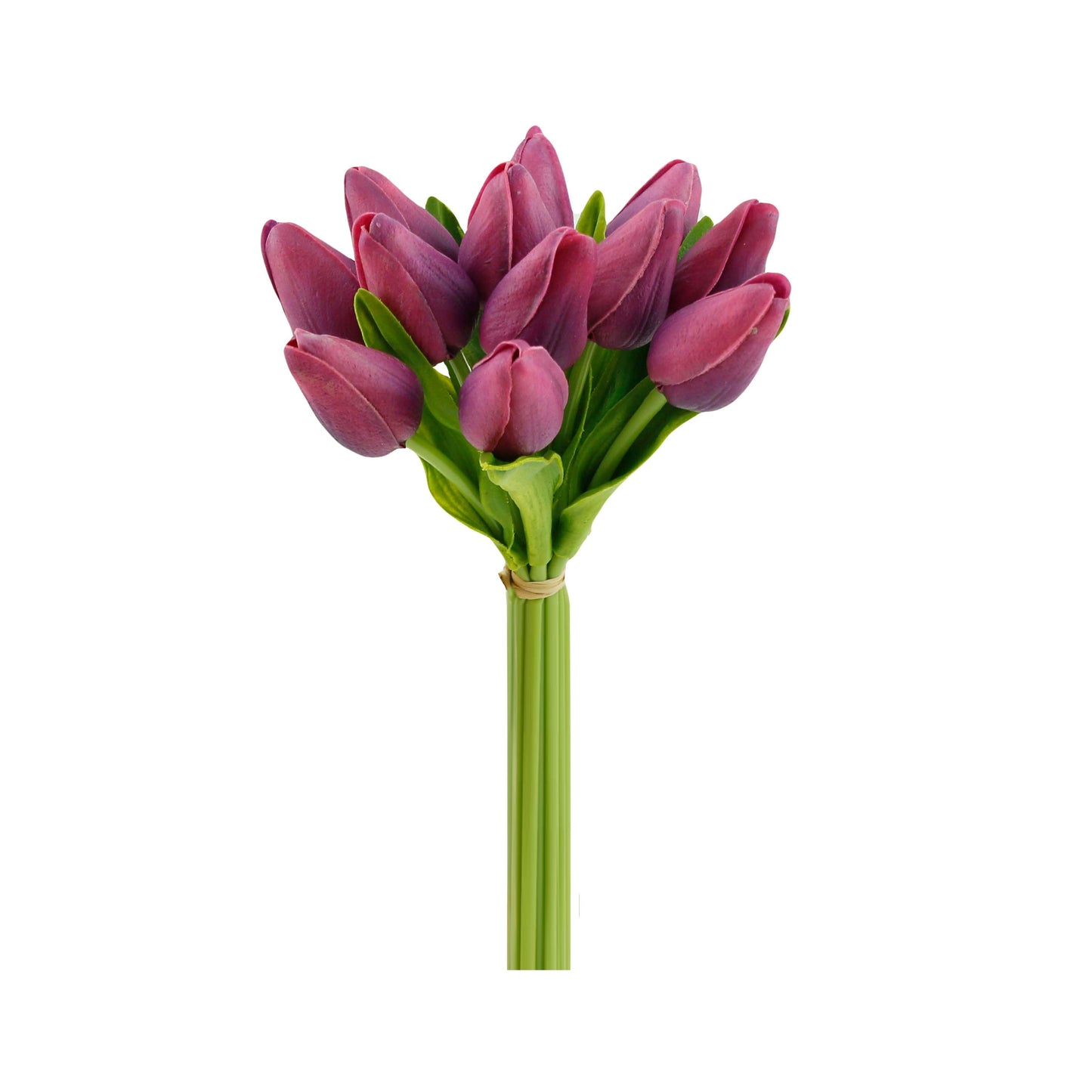 1 Dozen Real Touch Tulip Bud bouquet-13.25"