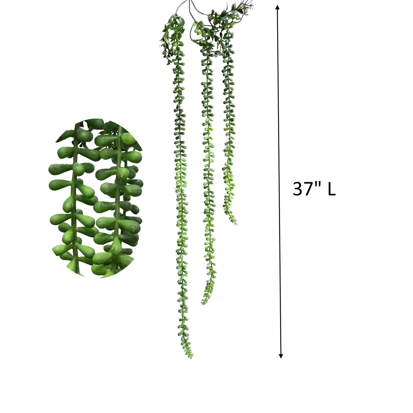 37" real touch faux pearl seeded succulents hanging garland