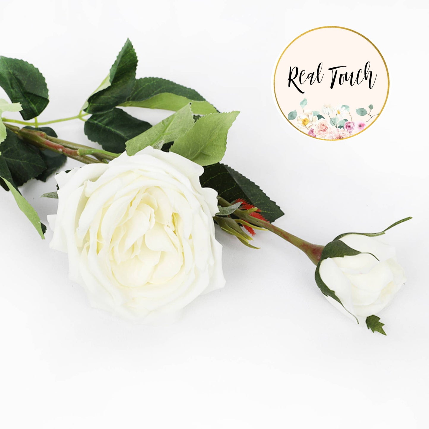 26.5"-real touch English Cabbage Rose spray