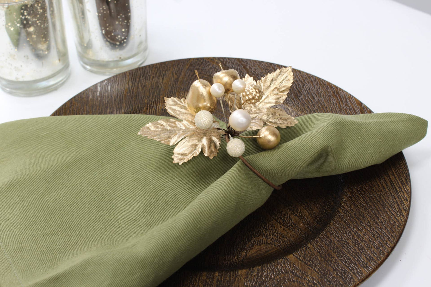Pack of 4 - Luxury Metallic Gold Napkin rings