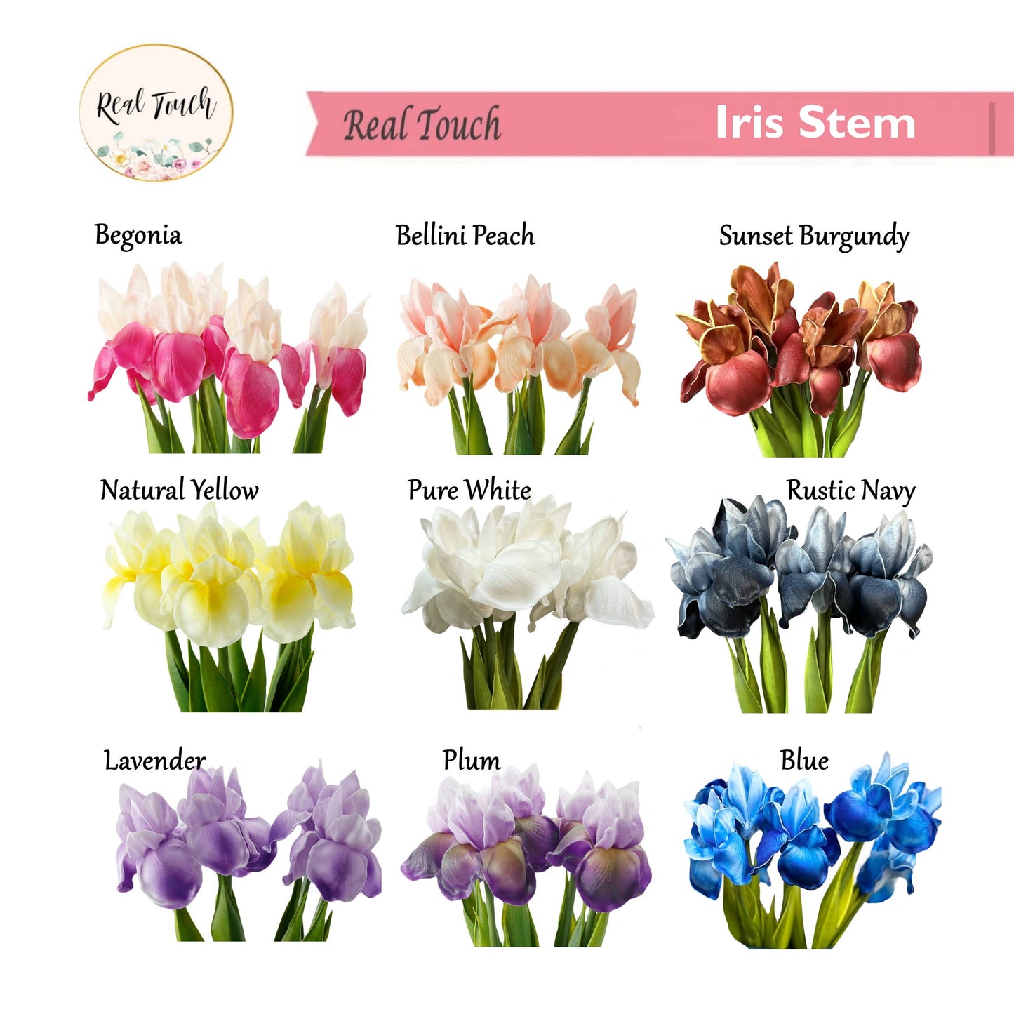 18inch-Real Touch Bearded Iris Stem
