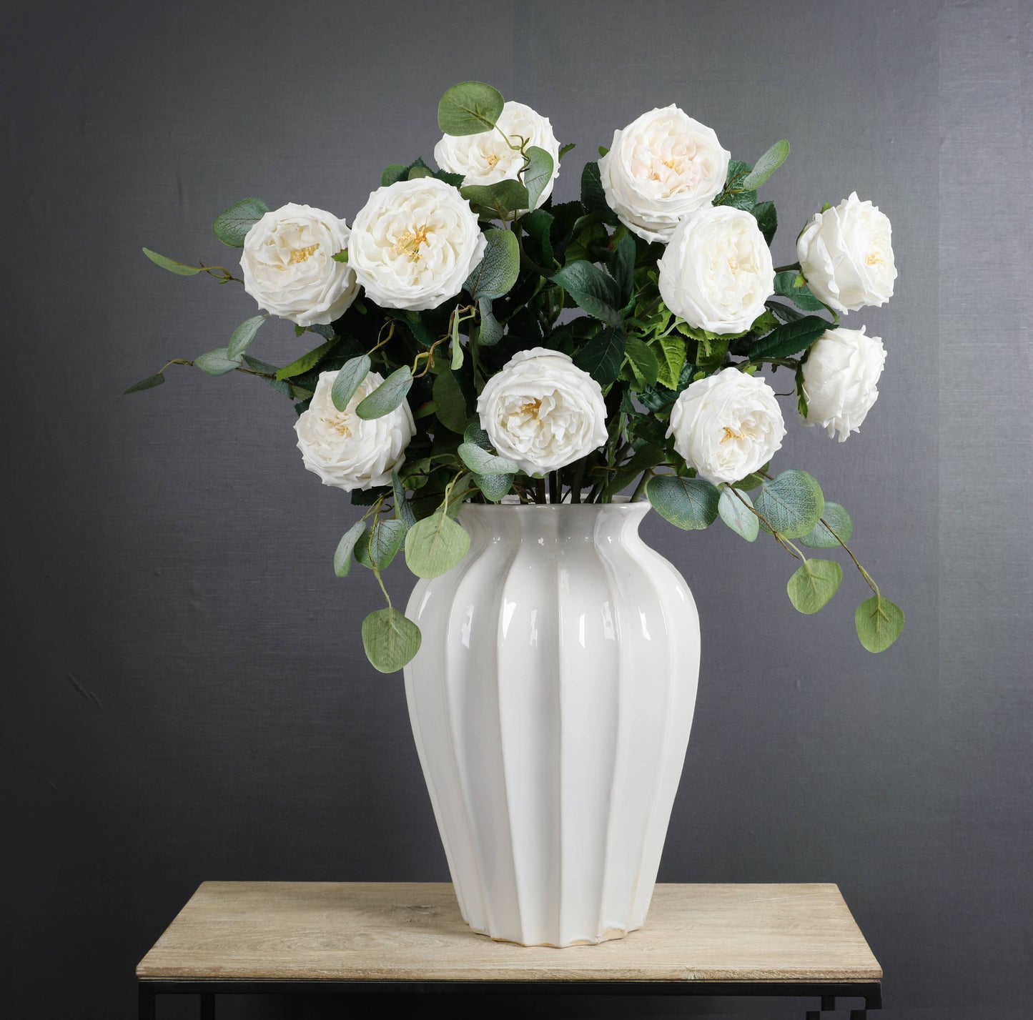 28" Premium Real touch English Cabbage Rose Stem