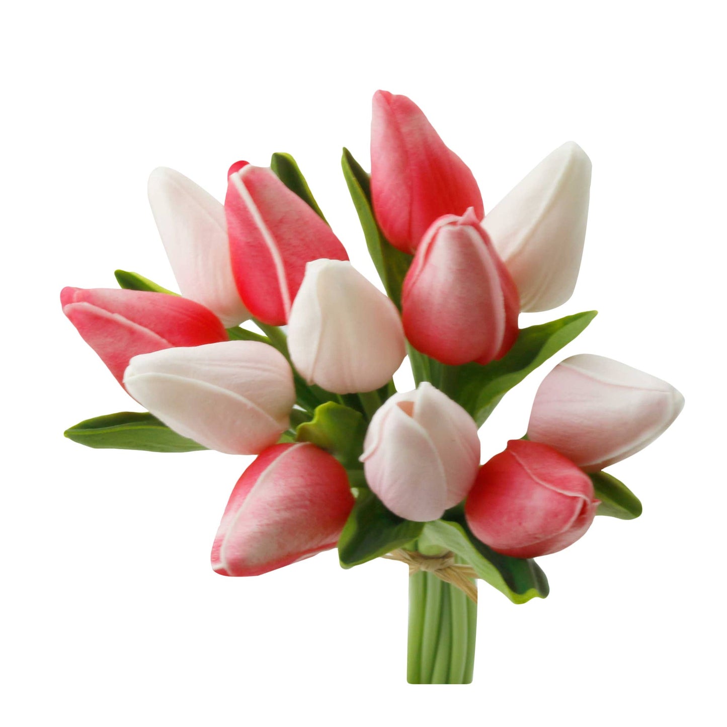 1 Dozen Real Touch Tulip Bud bouquet-13.25"