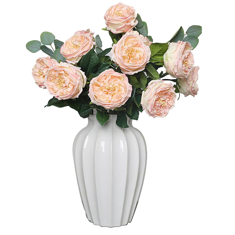 28" Premium Real touch English Cabbage Rose Stem