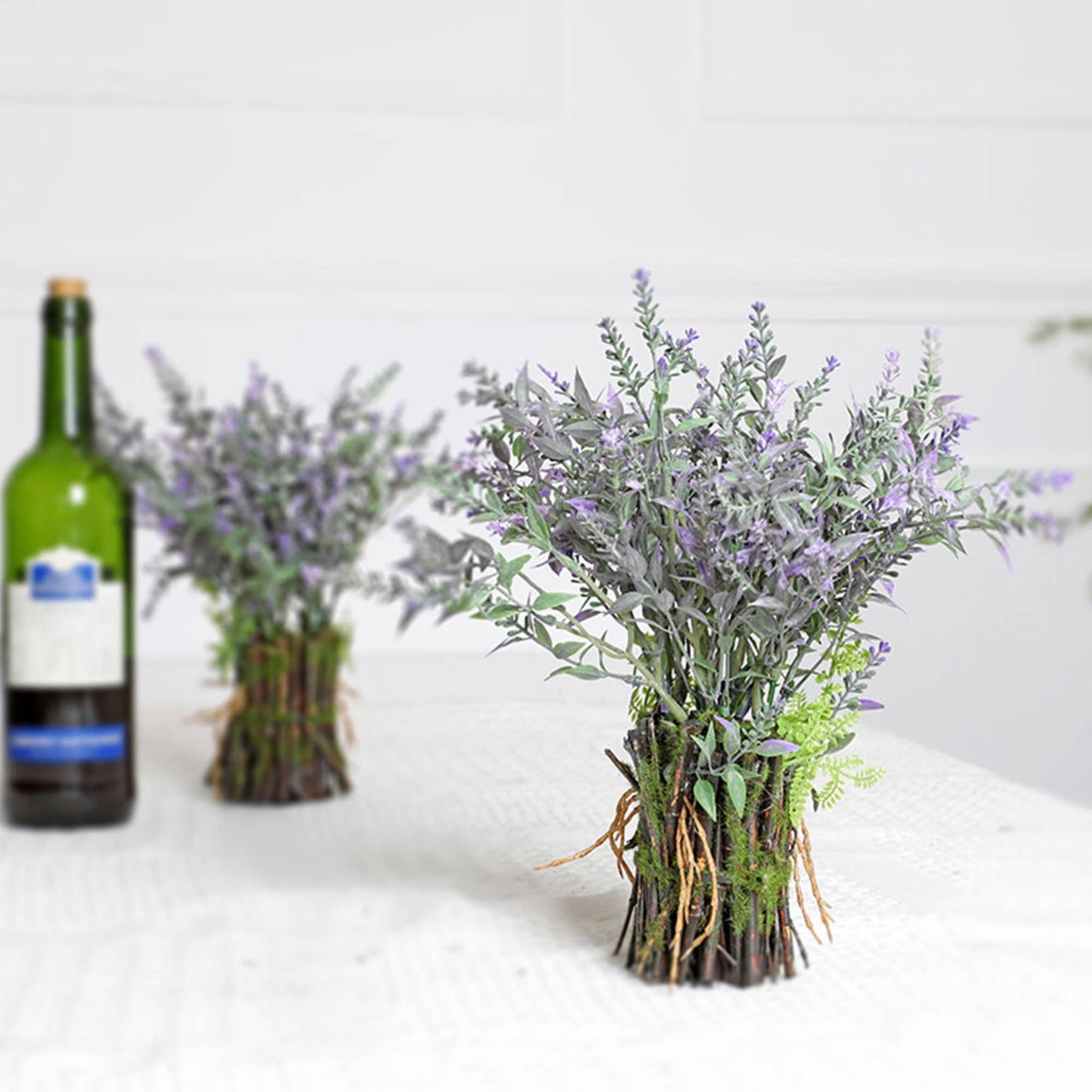 11” Tabletop centerpiece-artificial lavender bamboo stand