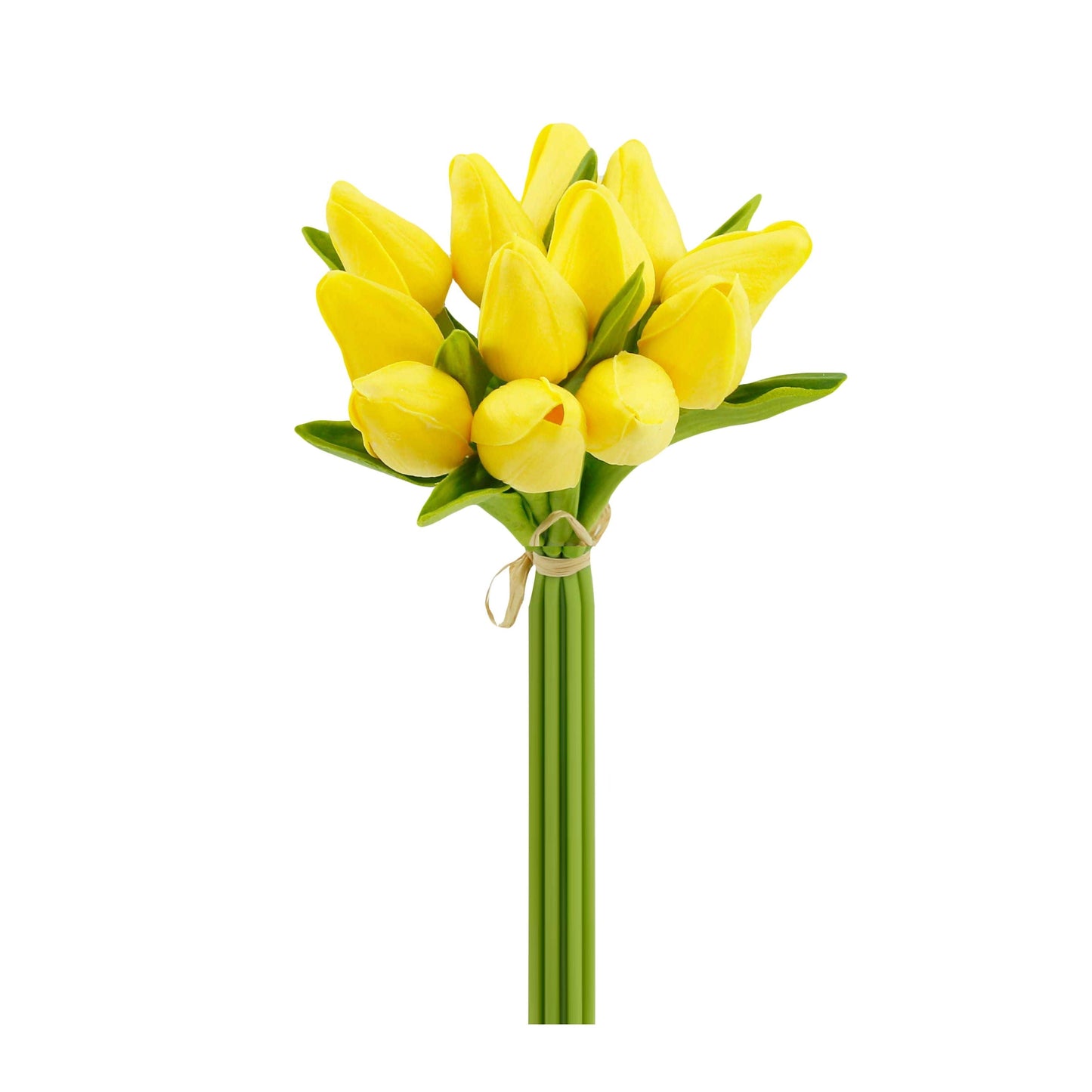 1 Dozen Real Touch Tulip Bud bouquet-13.25"