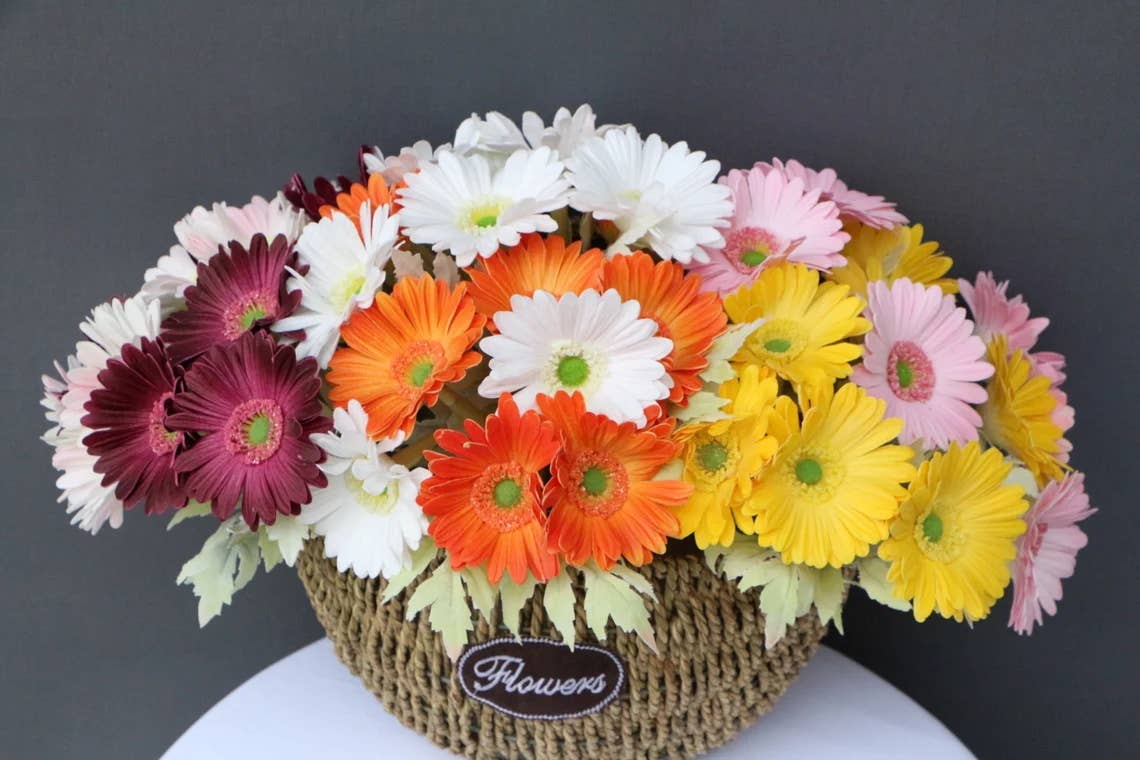 14"-Pack of 7stem Real Touch Daisy Bouquet