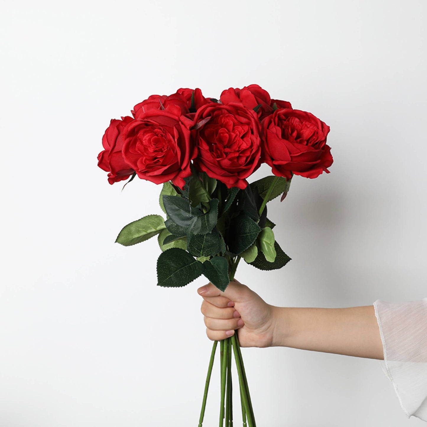 17" Artificial Real touch Cabbage Rose