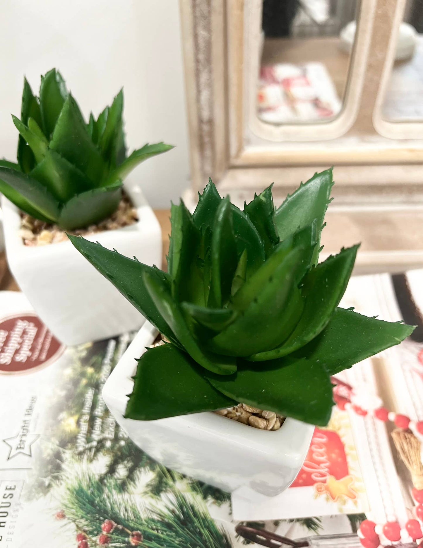 5" Artificial Aloe Succulent Ceramic Pot Quality product