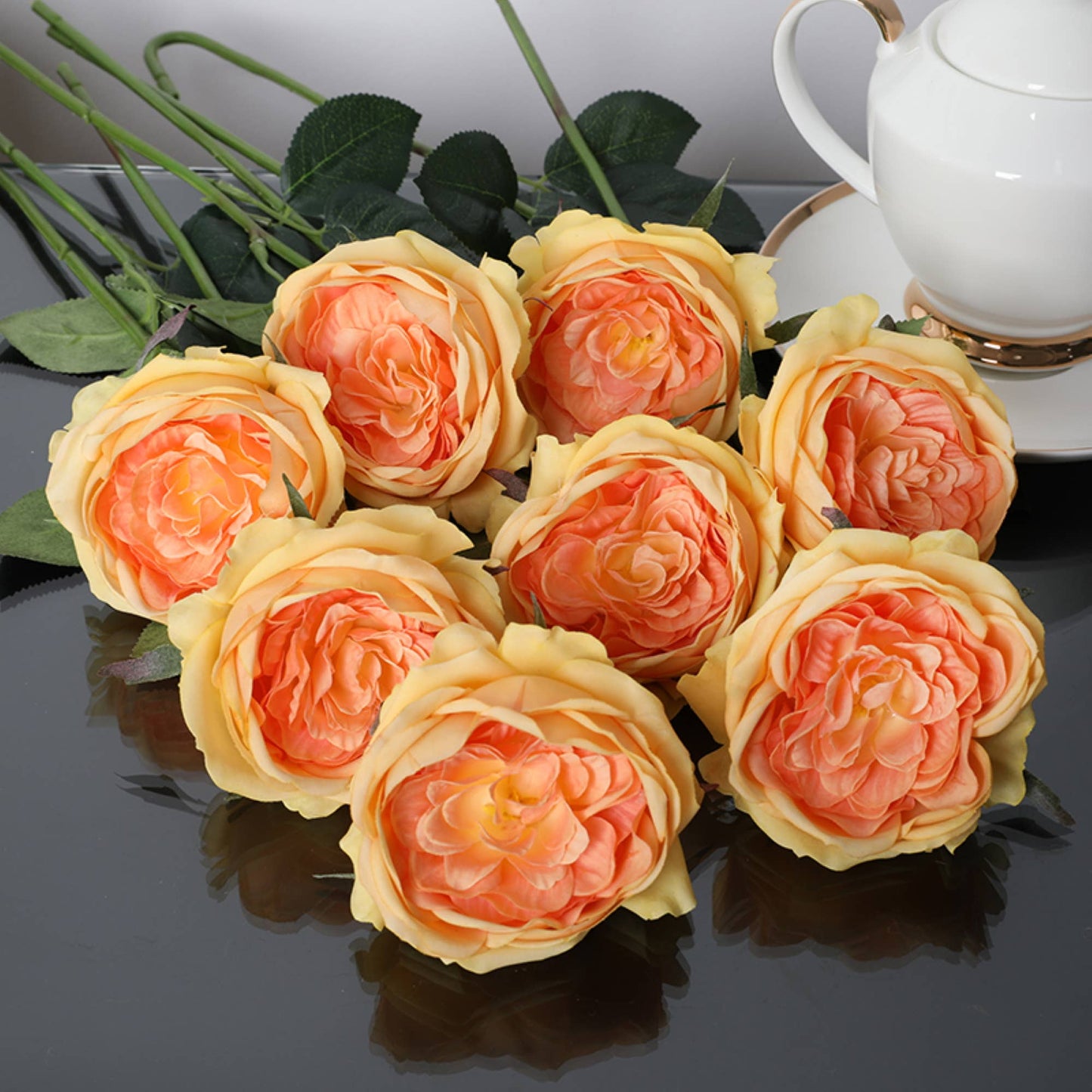 17" Artificial Real touch Cabbage Rose