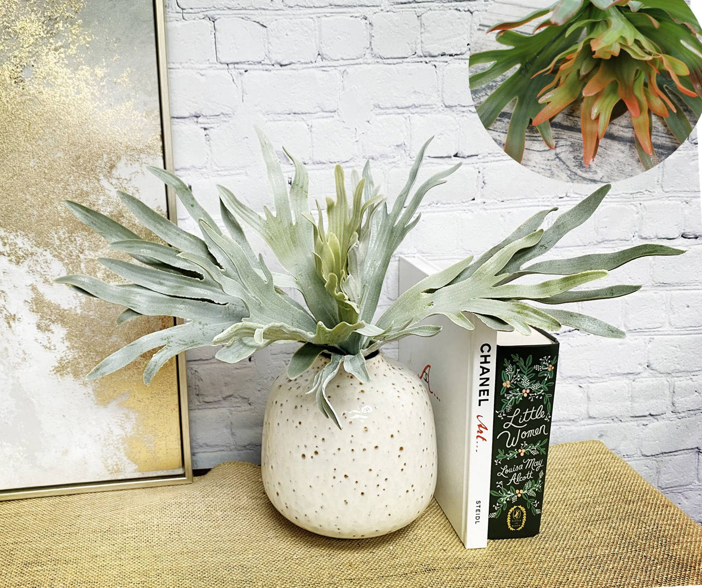 16" Artificial Staghorn plant-12 leaves