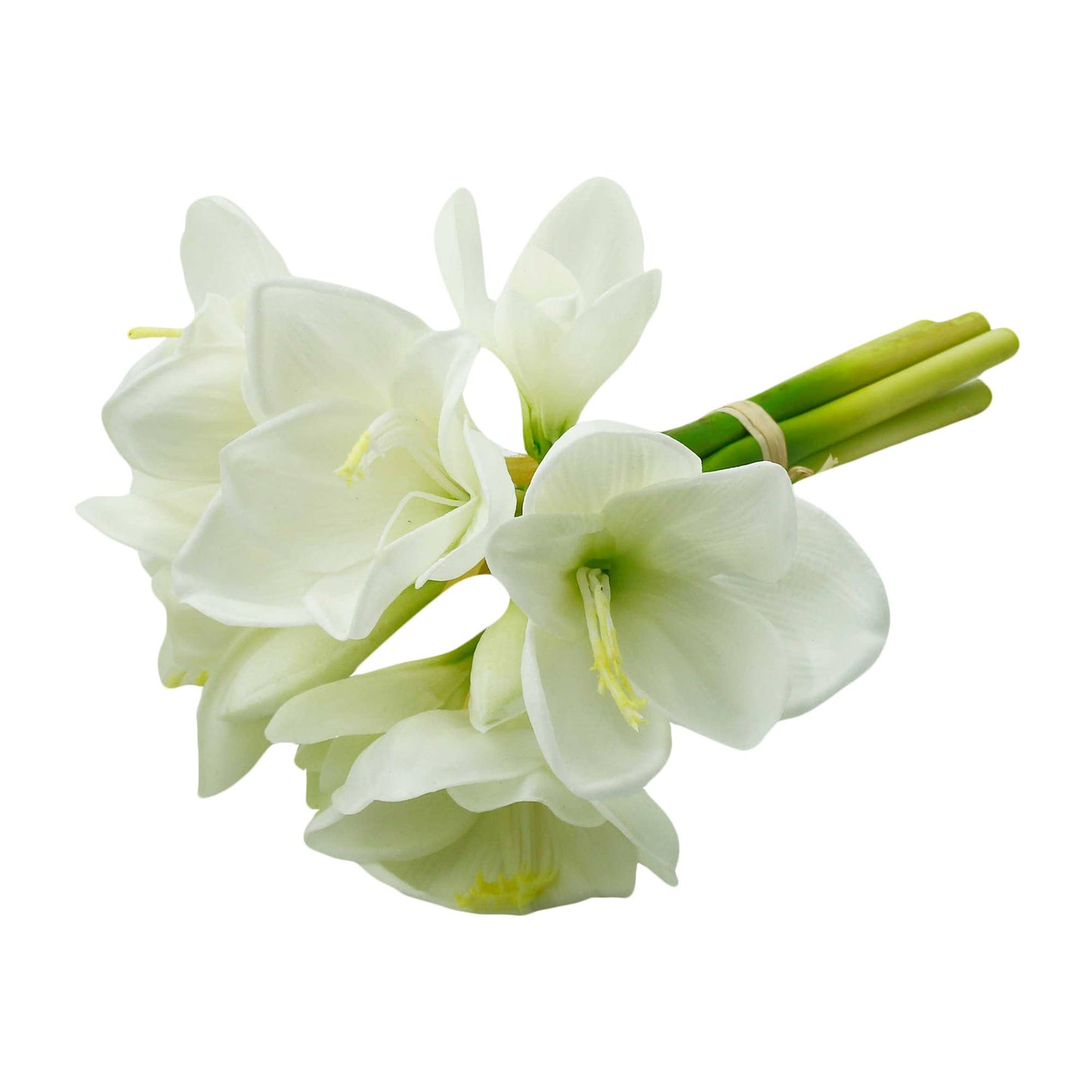12" Real Touch faux Amaryllis - 8 blooms 2 buds