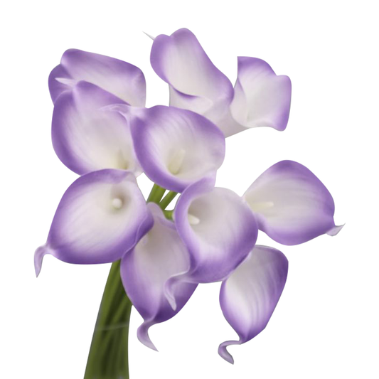 14"-Pack of 10 stems-real touch lavender calla lily small bloom