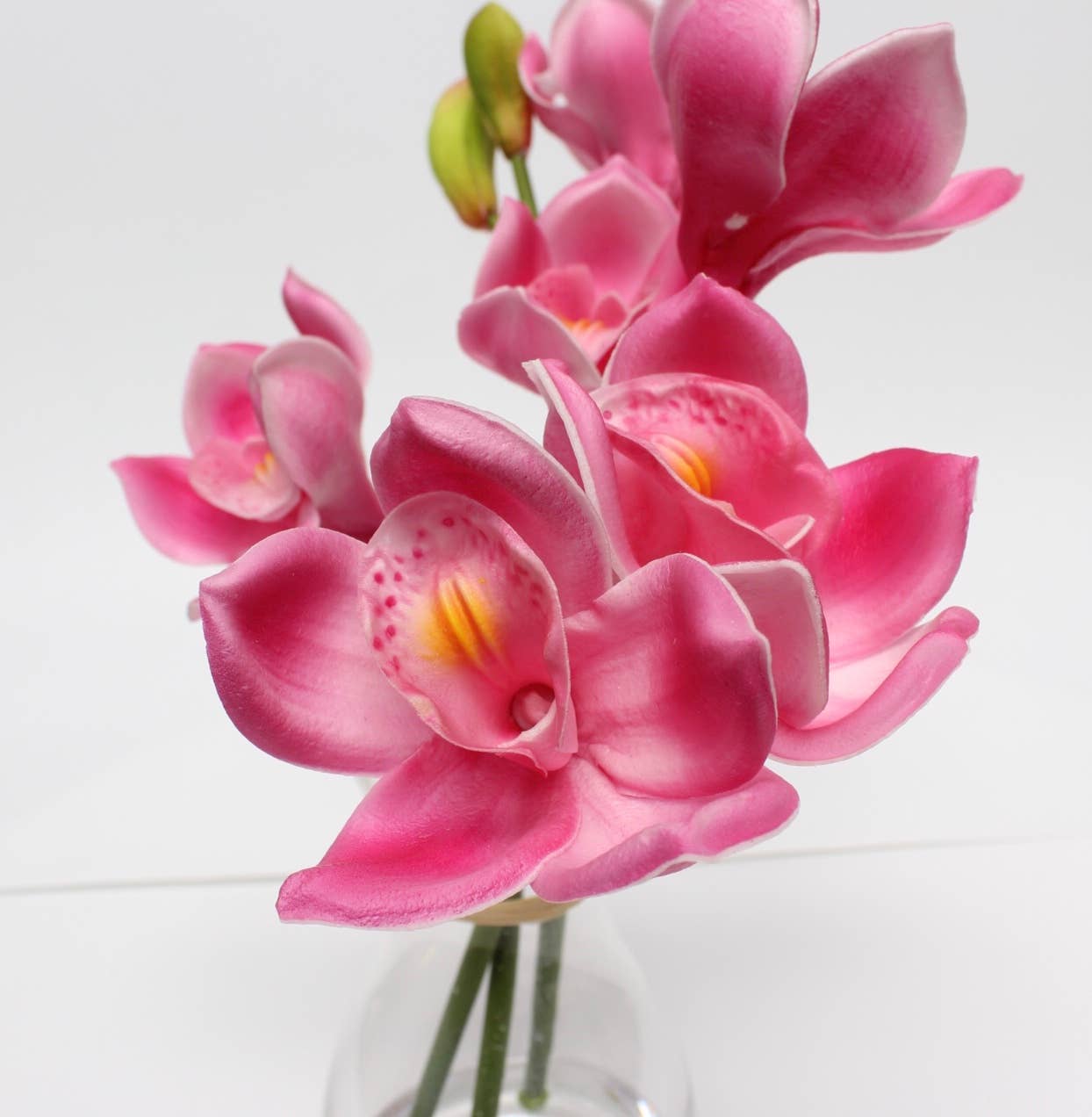 11" Tabletop centerpiece-faux real touch orchid Glass Vase
