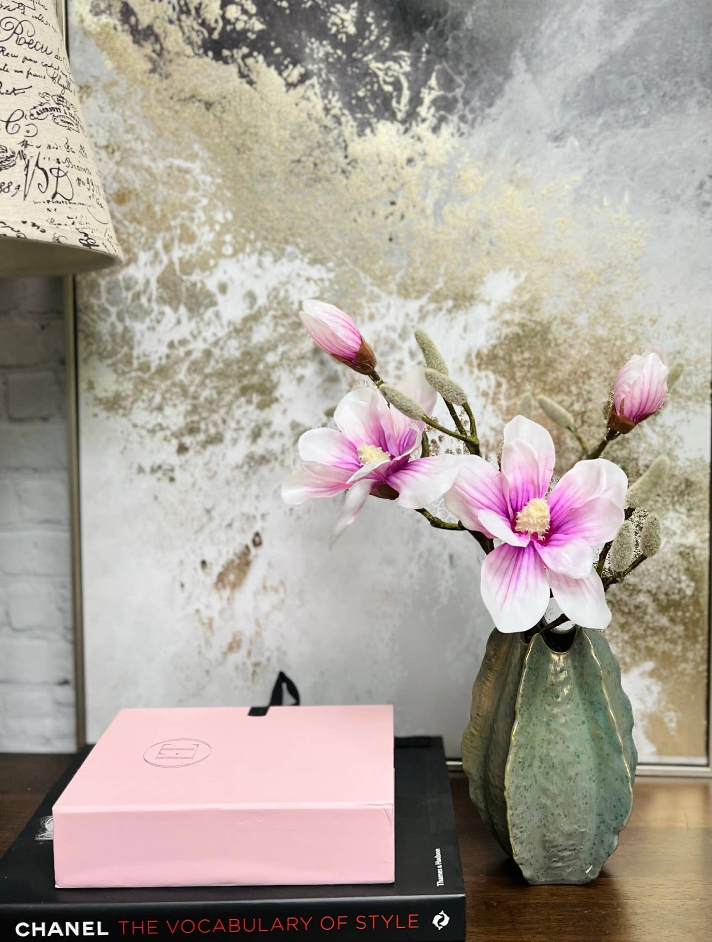 18"Artificial real touch Magnolia spray