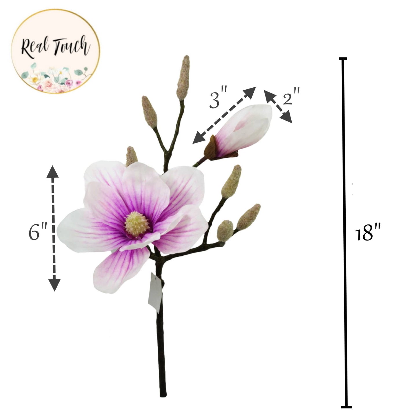 18"Artificial real touch Magnolia spray
