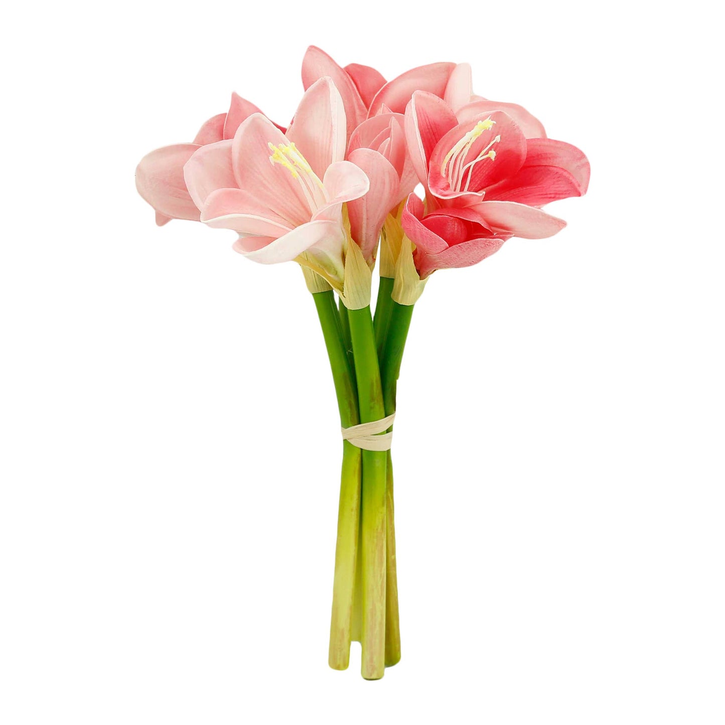 12" Real Touch faux Amaryllis - 8 blooms 2 buds