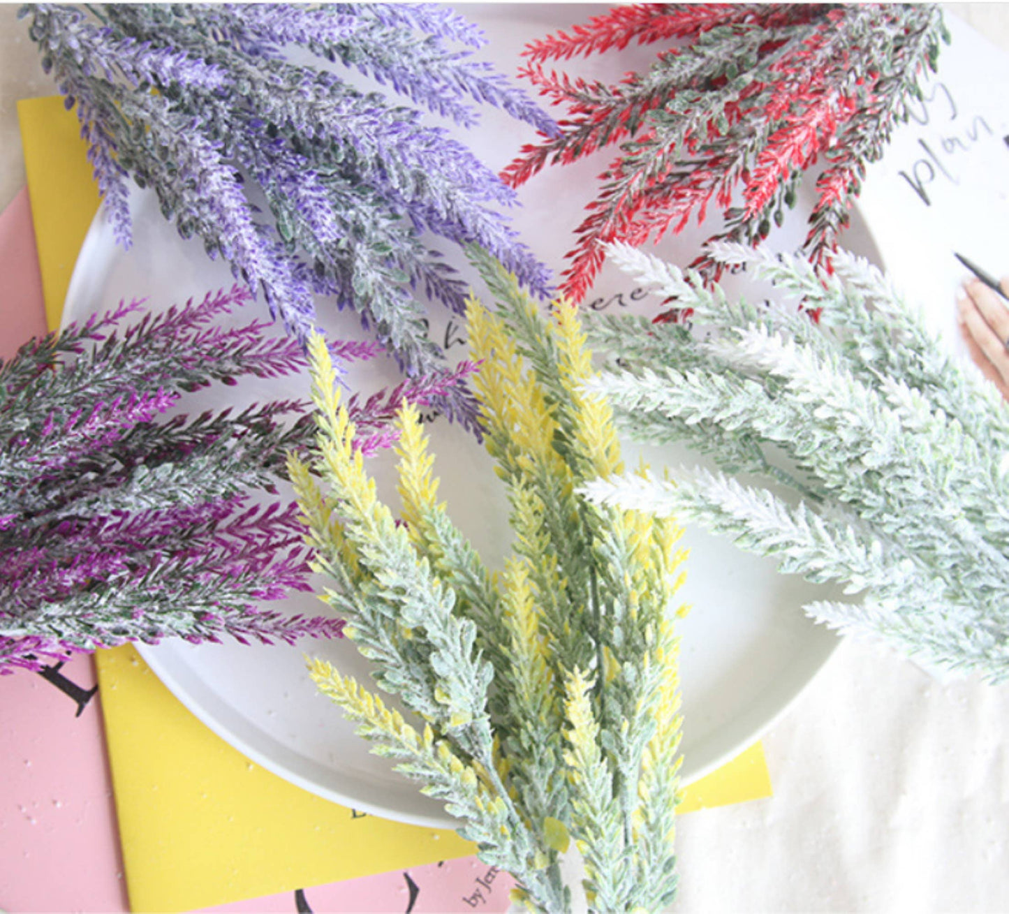 14" Artificial Frosted Lavender bush
