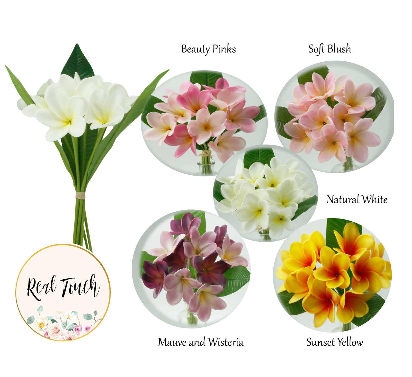 Artificial Real touch Plumeria Frangipani bundle