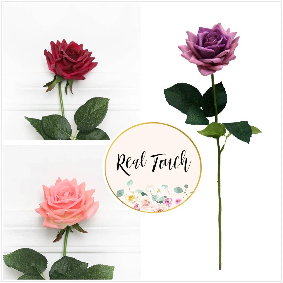17"-real touch Rose stem