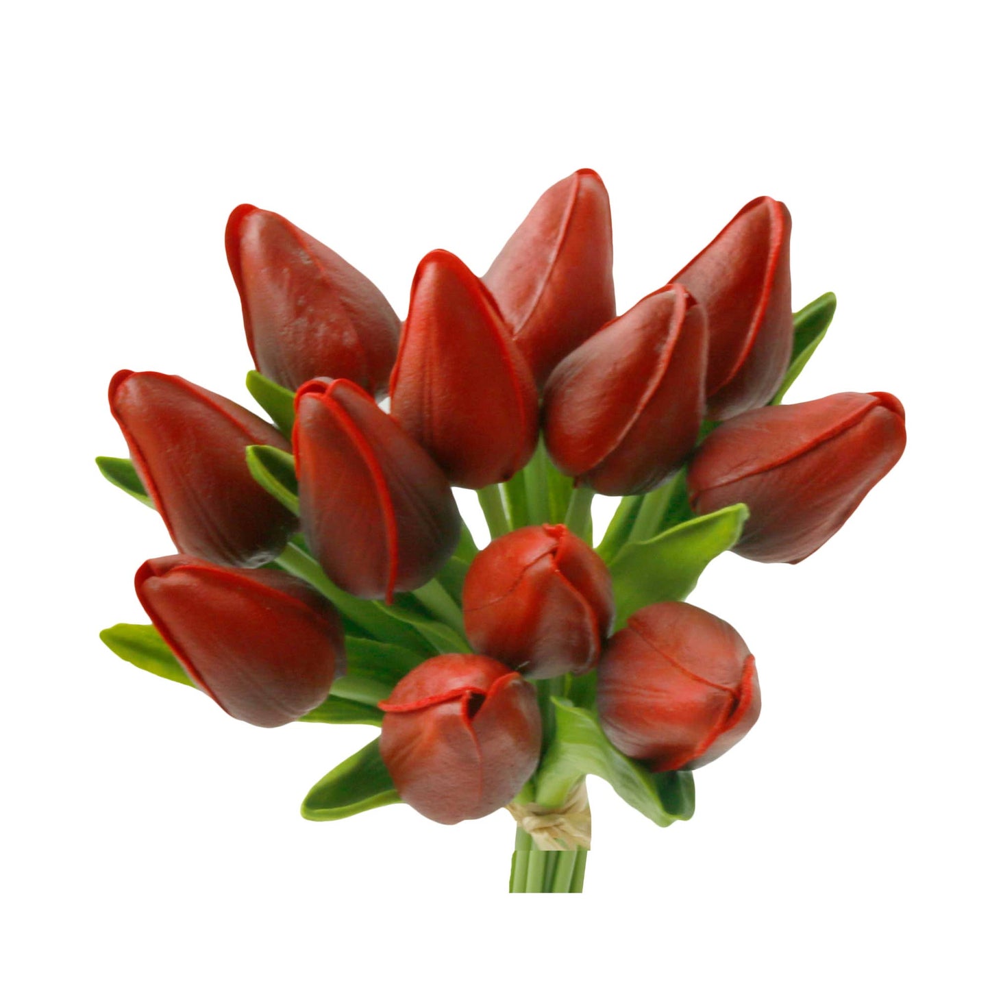 1 Dozen Real Touch Tulip Bud bouquet-13.25"