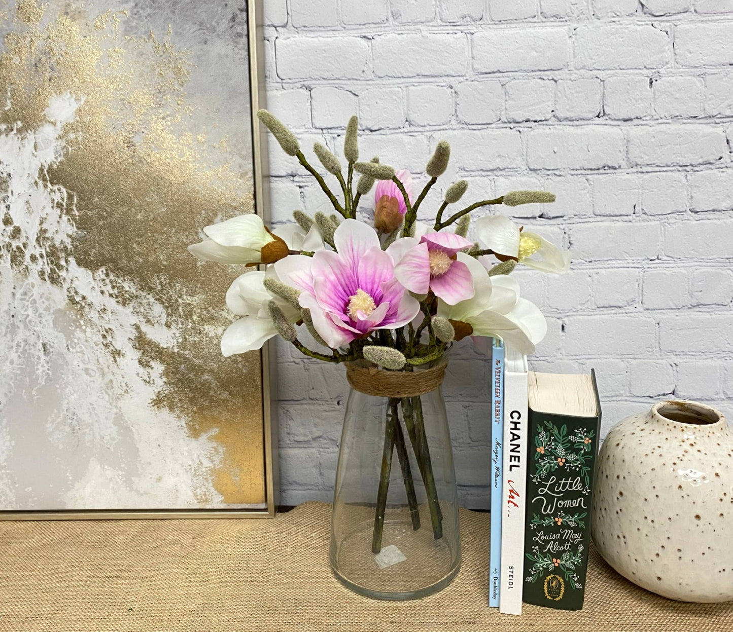 18"Artificial real touch Magnolia spray