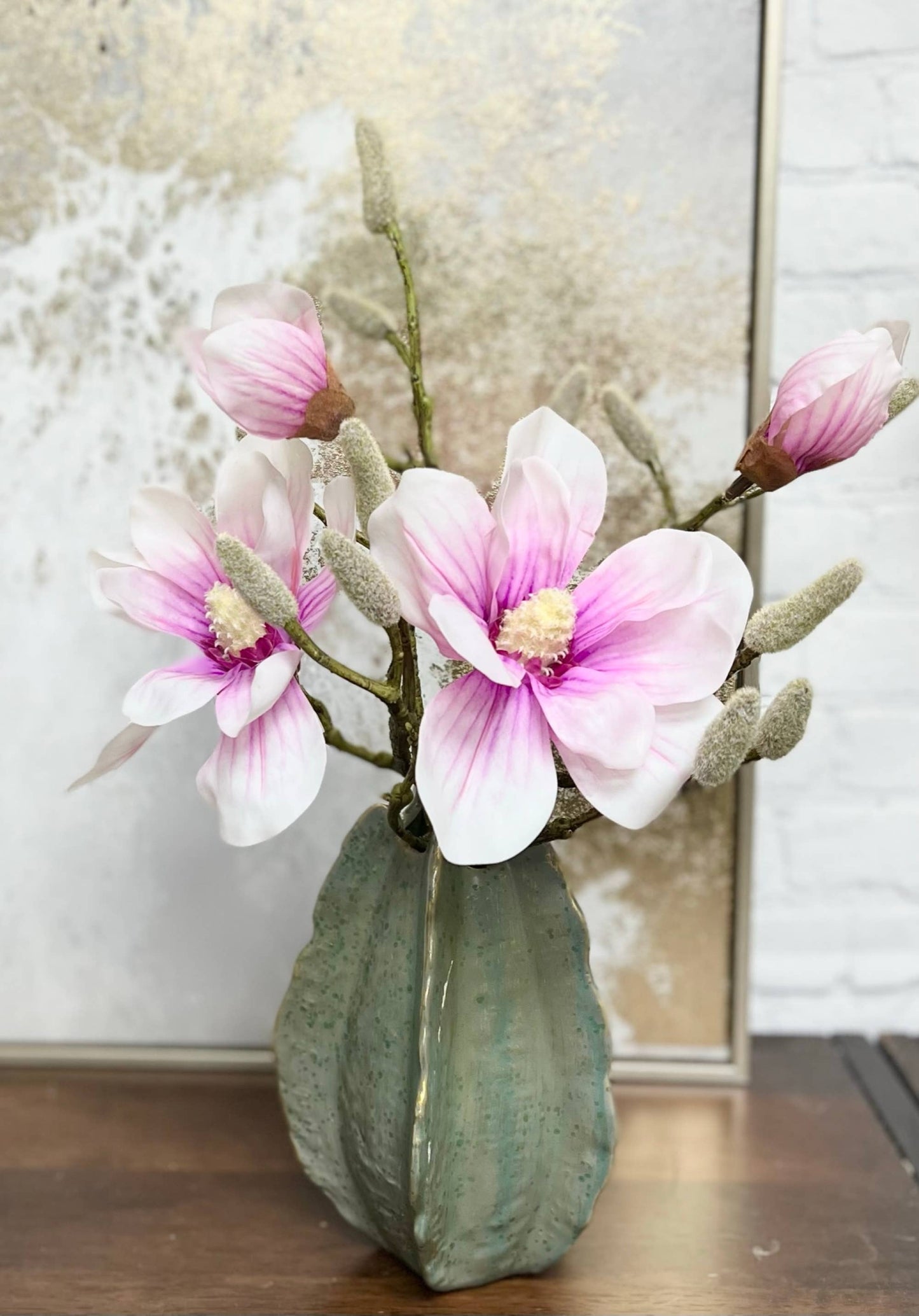 18"Artificial real touch Magnolia spray