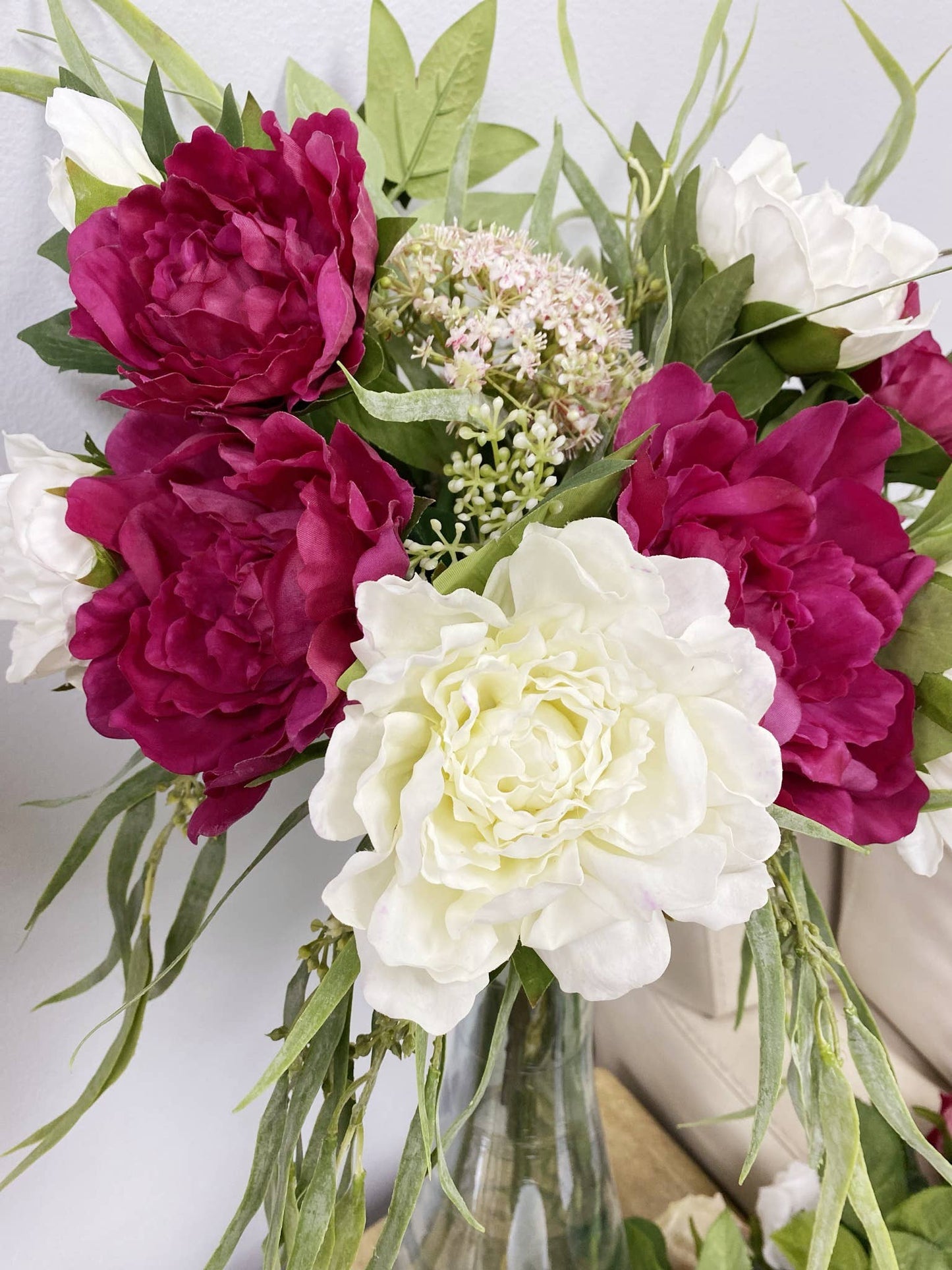 26"Premium lifelike Real Touch Peony Stem-2 flowers 1 bud