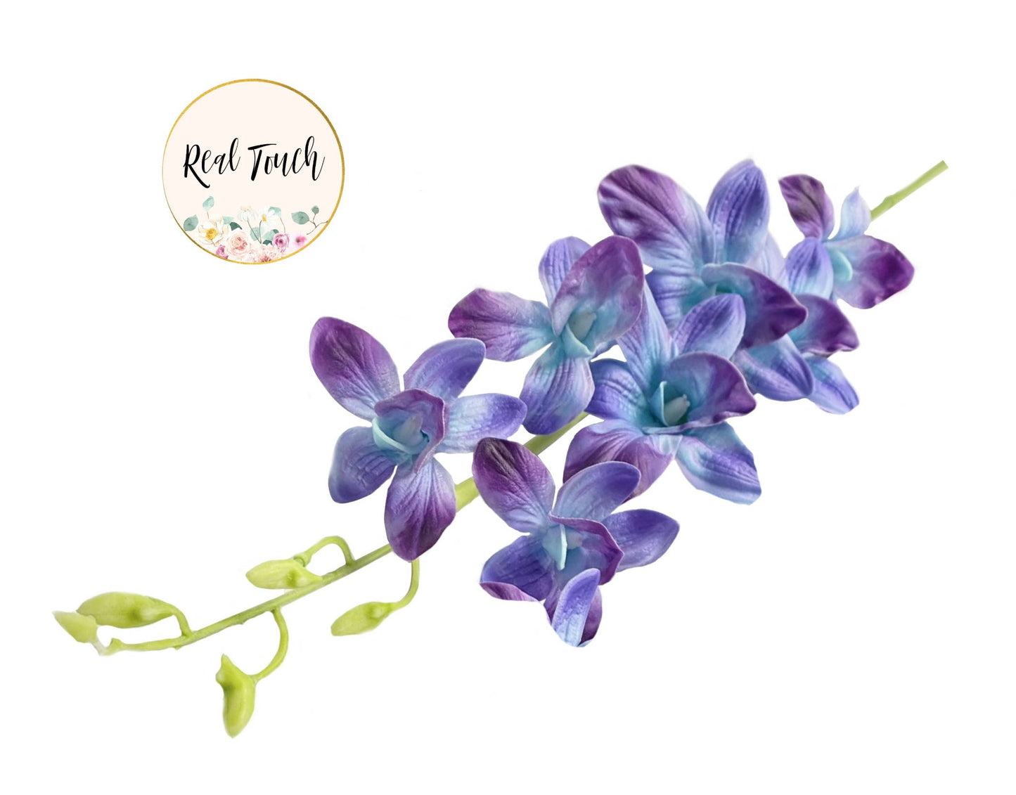 30" Real Touch faux orchid with 7 blooms