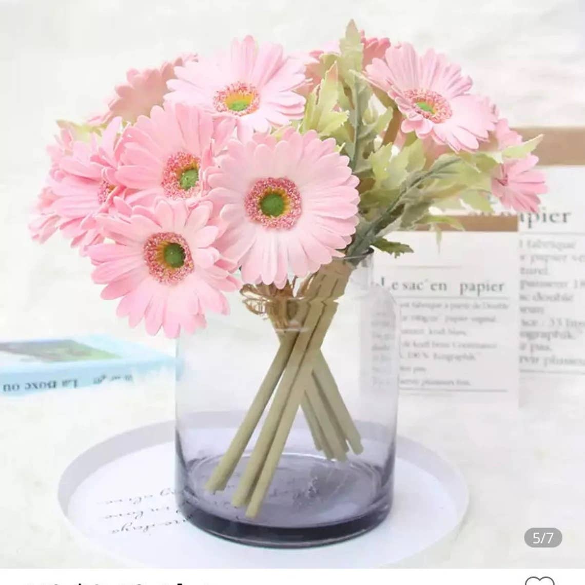 14"-Pack of 7stem Real Touch Daisy Bouquet