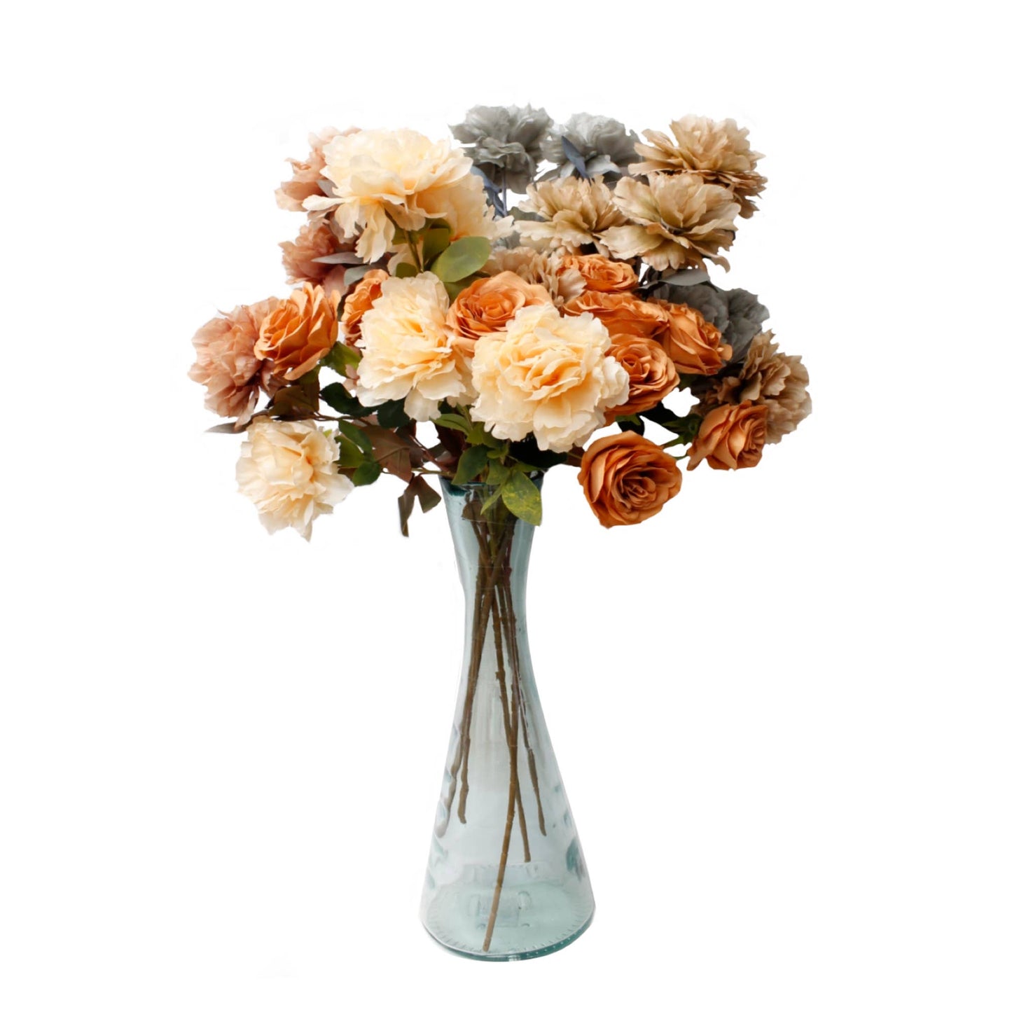 30" Rustic Artificial Silk Peony spray with 5 Blooms