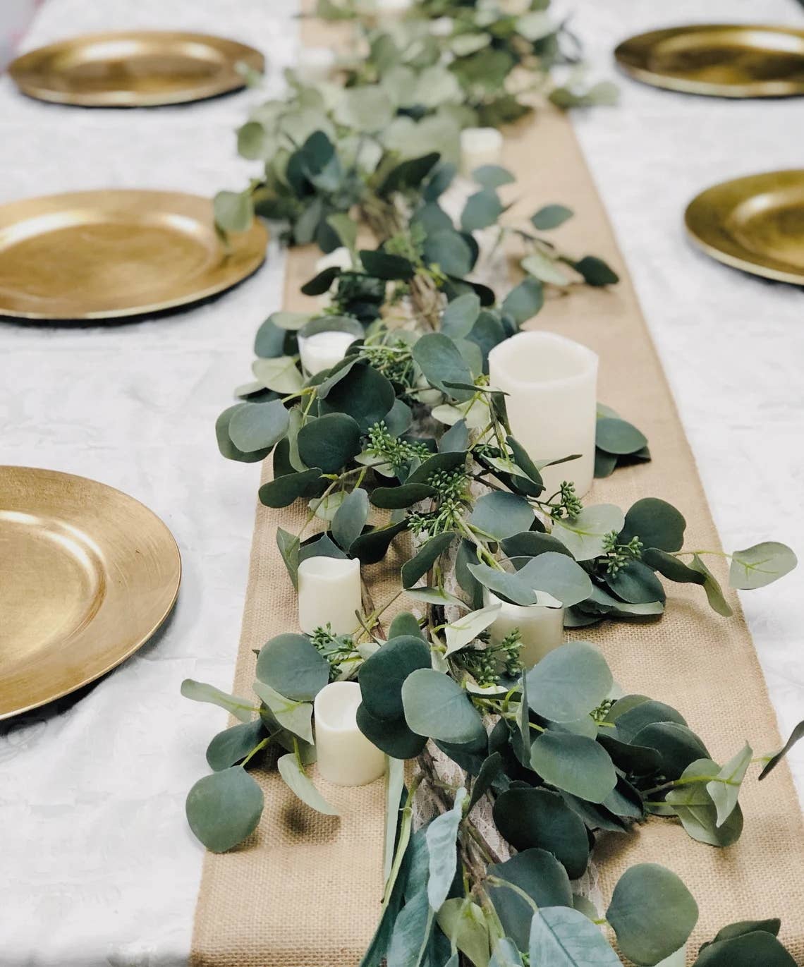 Handtied Seeded Artificial Eucalyptus Garland