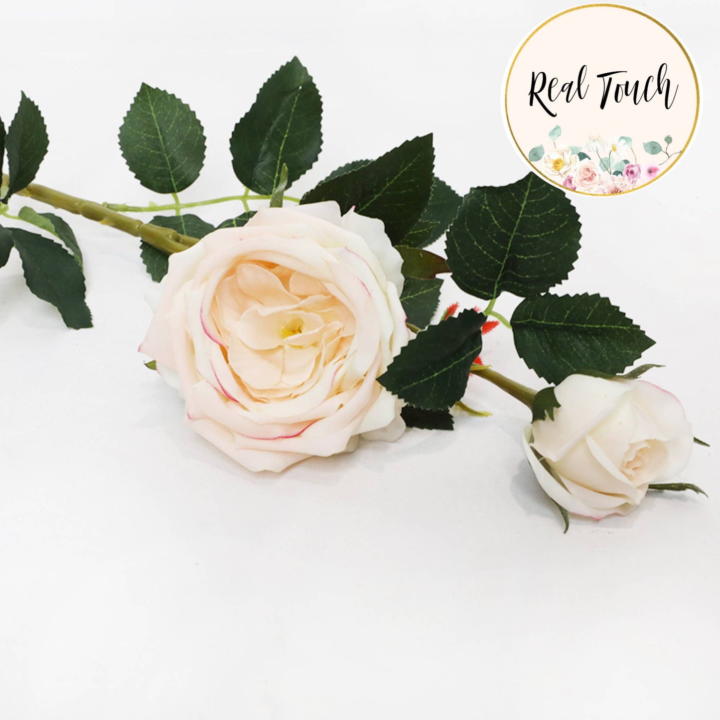 26.5"-real touch English Cabbage Rose spray