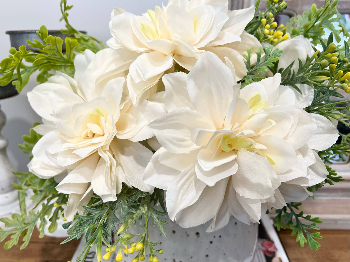 13" Artificial Silk Dahlia Stem