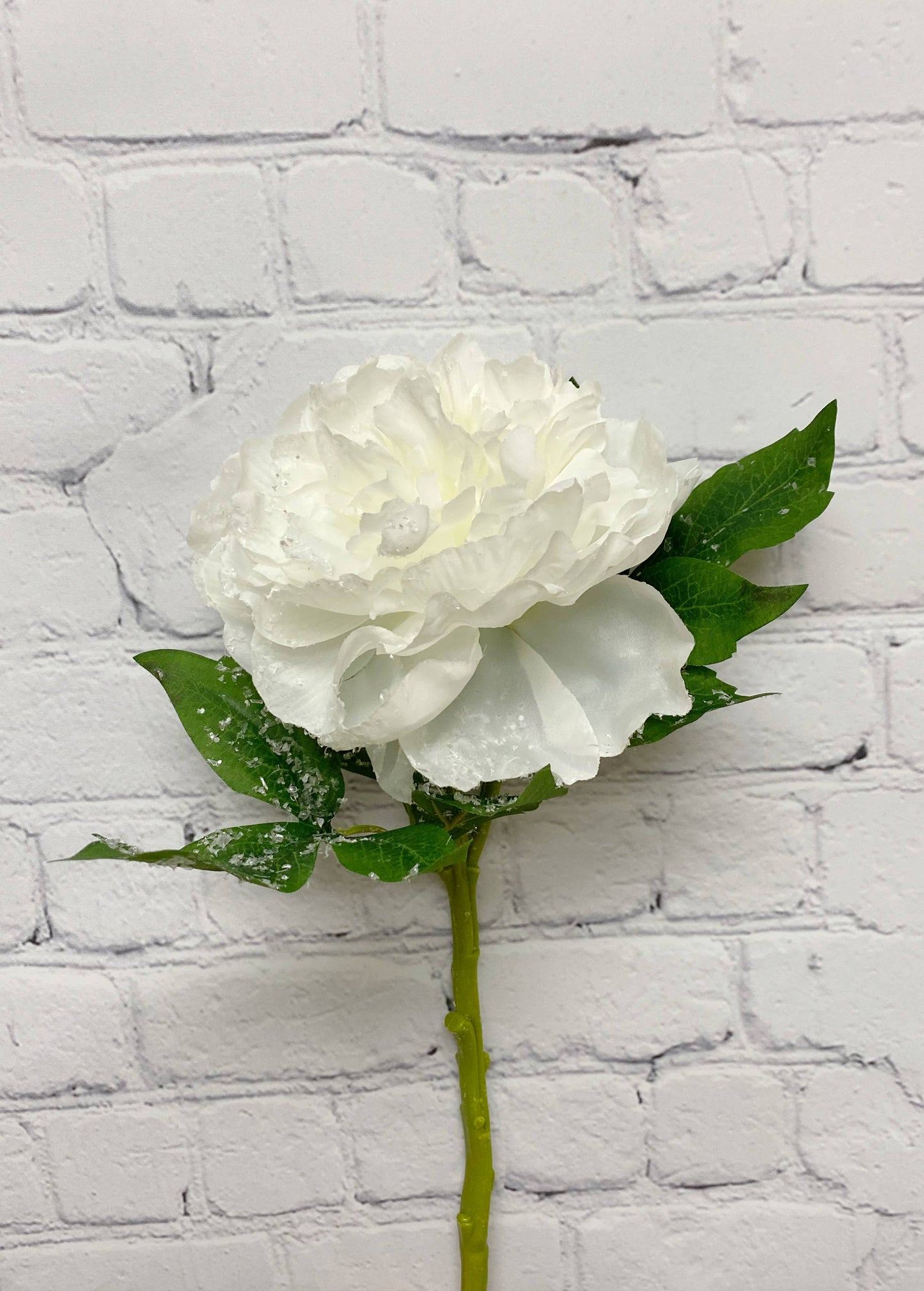 14" Artificial Snowy peony bloom