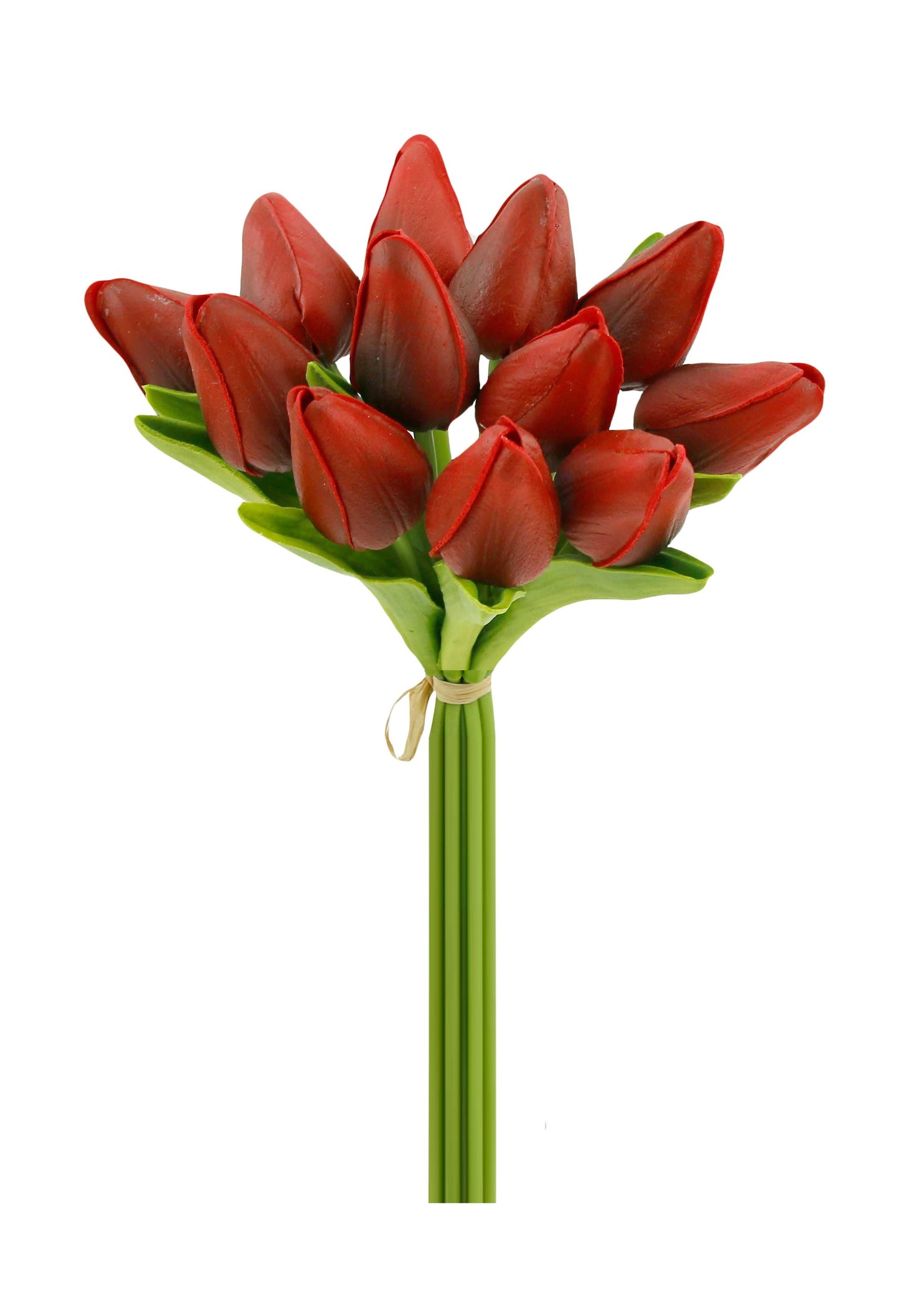 1 Dozen Real Touch Tulip Bud bouquet-13.25"