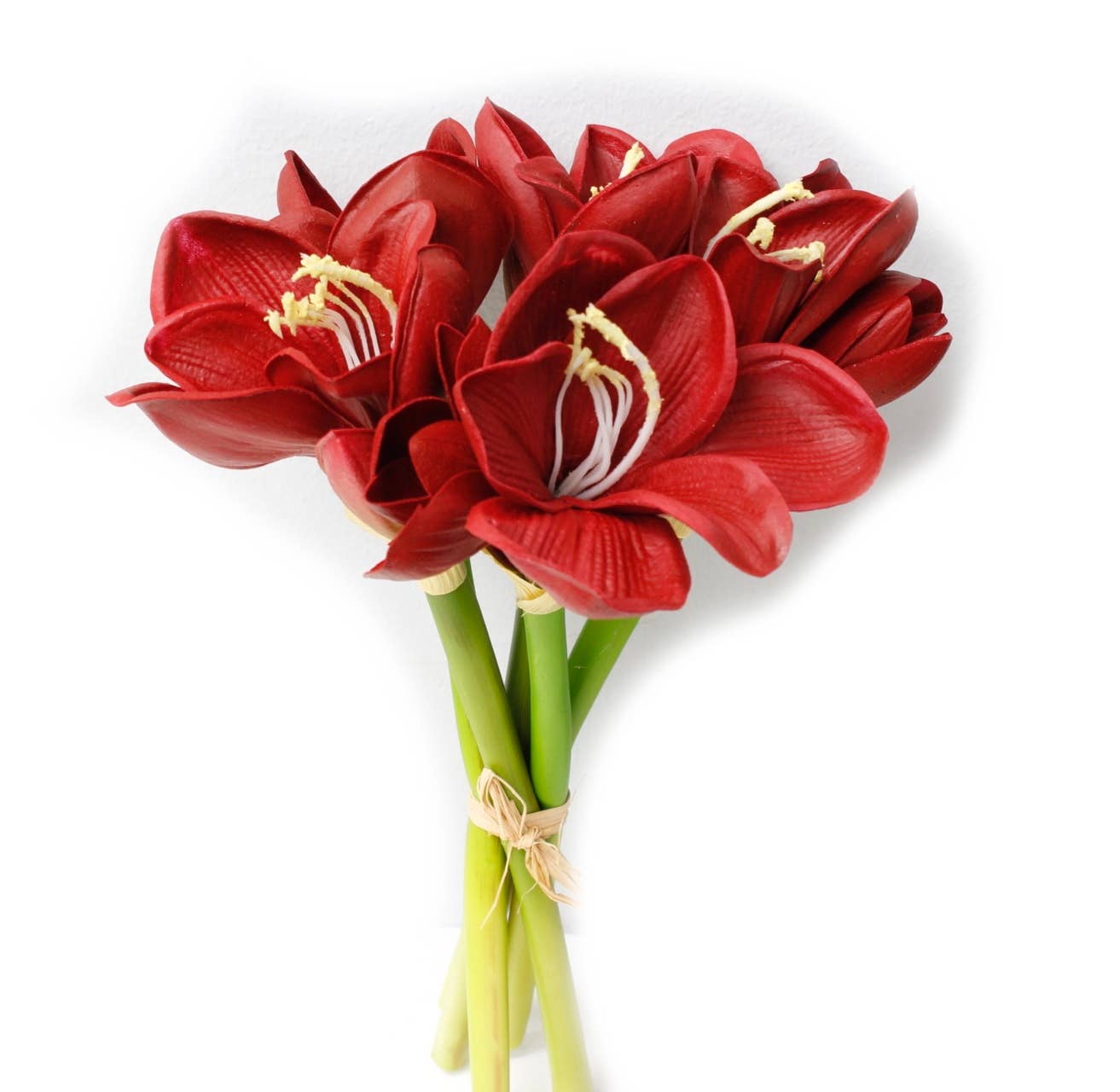 12" Real Touch faux Amaryllis - 8 blooms 2 buds