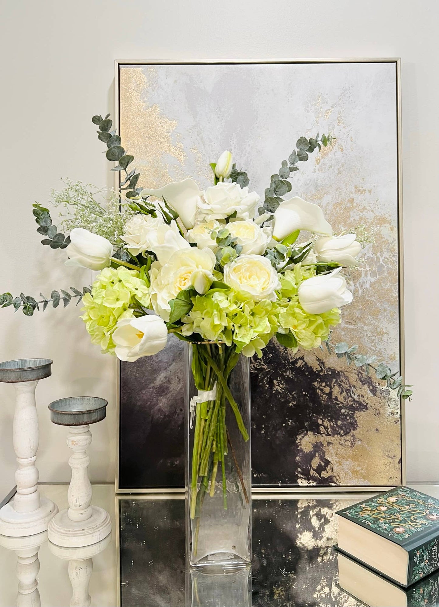 14" Artificial Hydrangea - 5" bloom