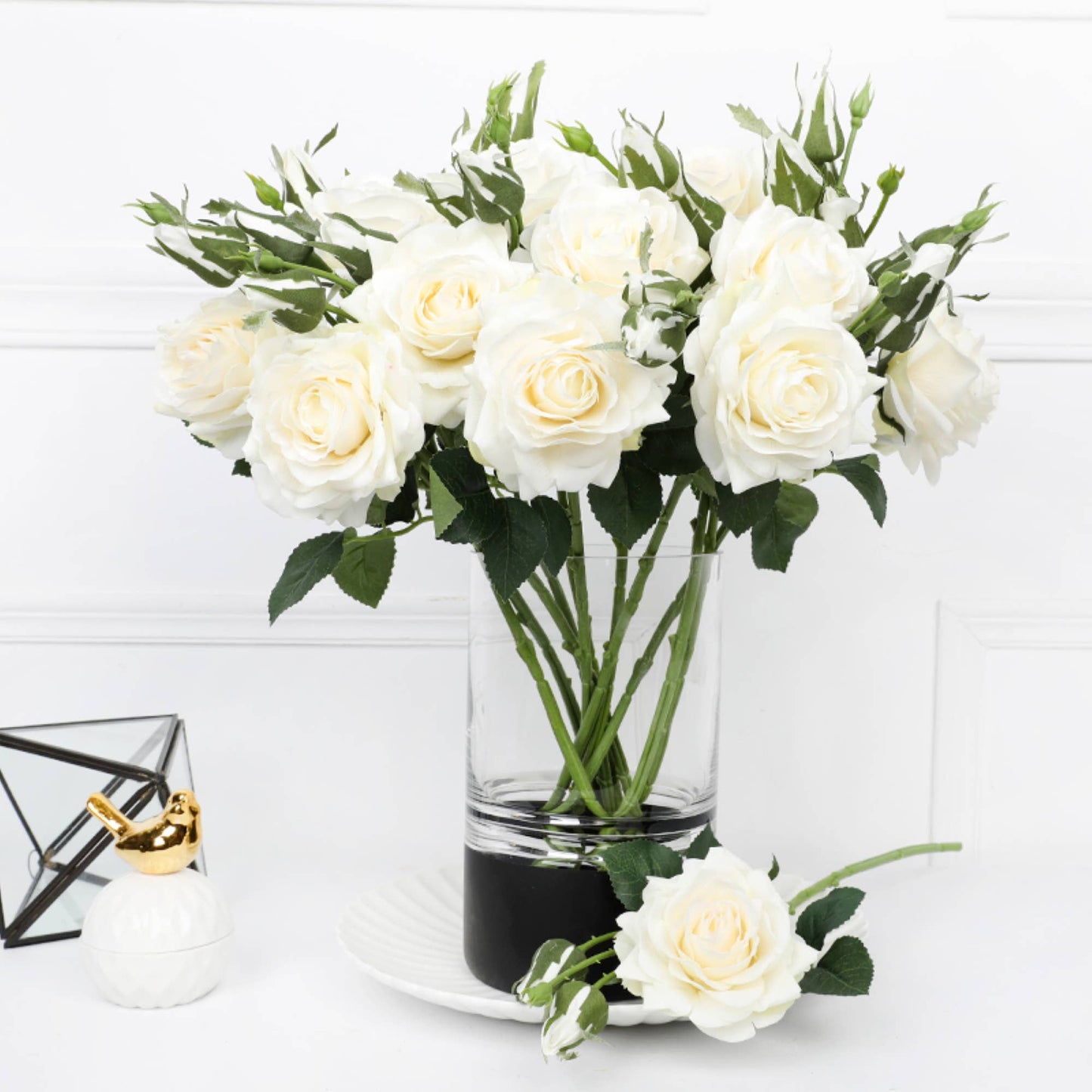 16" Real Touch Rose-moisturizing rose petal bendable stem