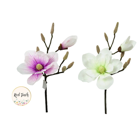 18"Artificial real touch Magnolia spray