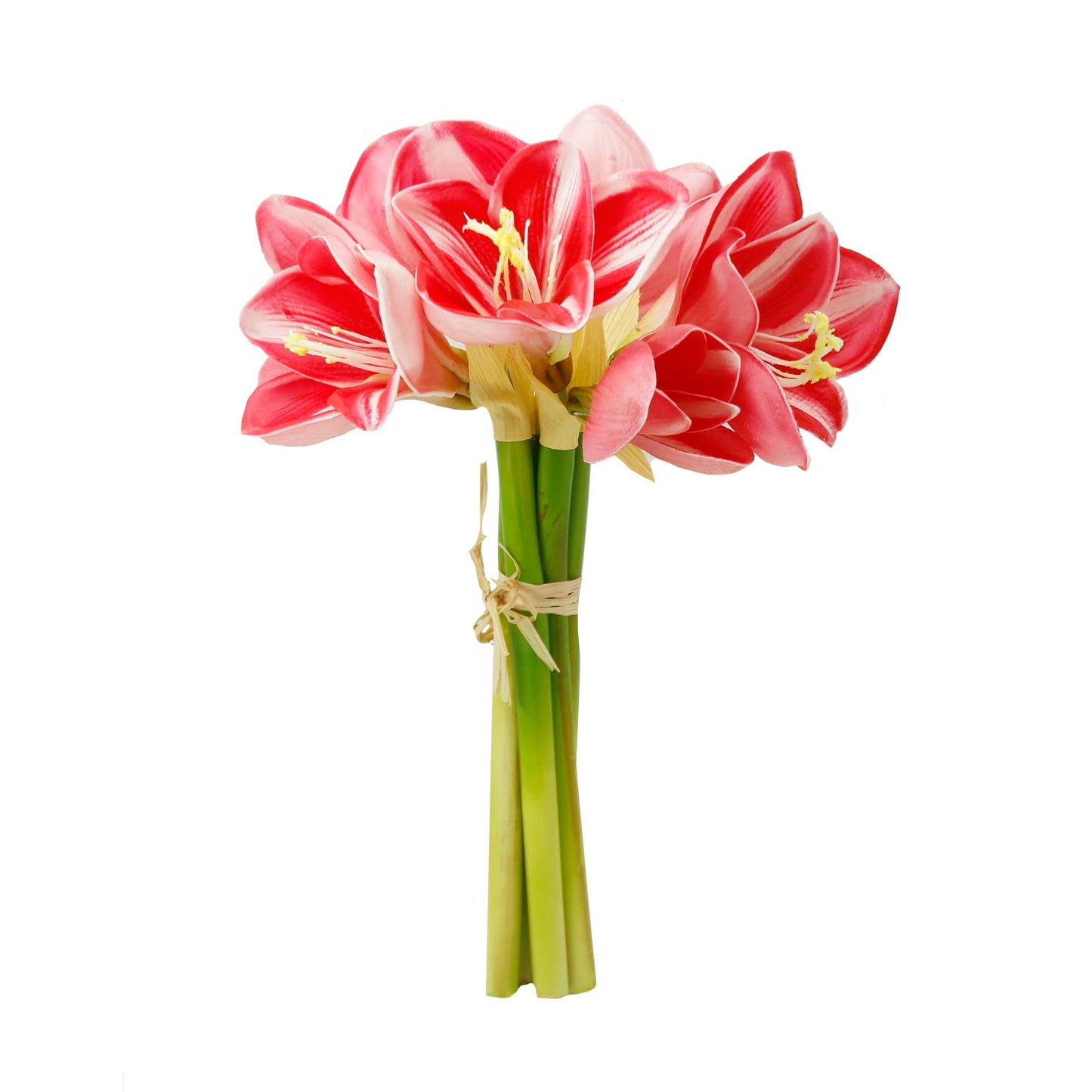 12" Real Touch faux Amaryllis - 8 blooms 2 buds