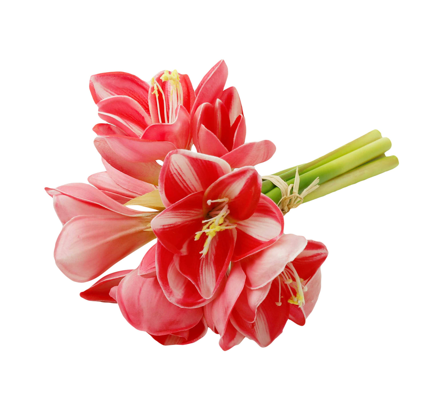 12" Real Touch faux Amaryllis - 8 blooms 2 buds